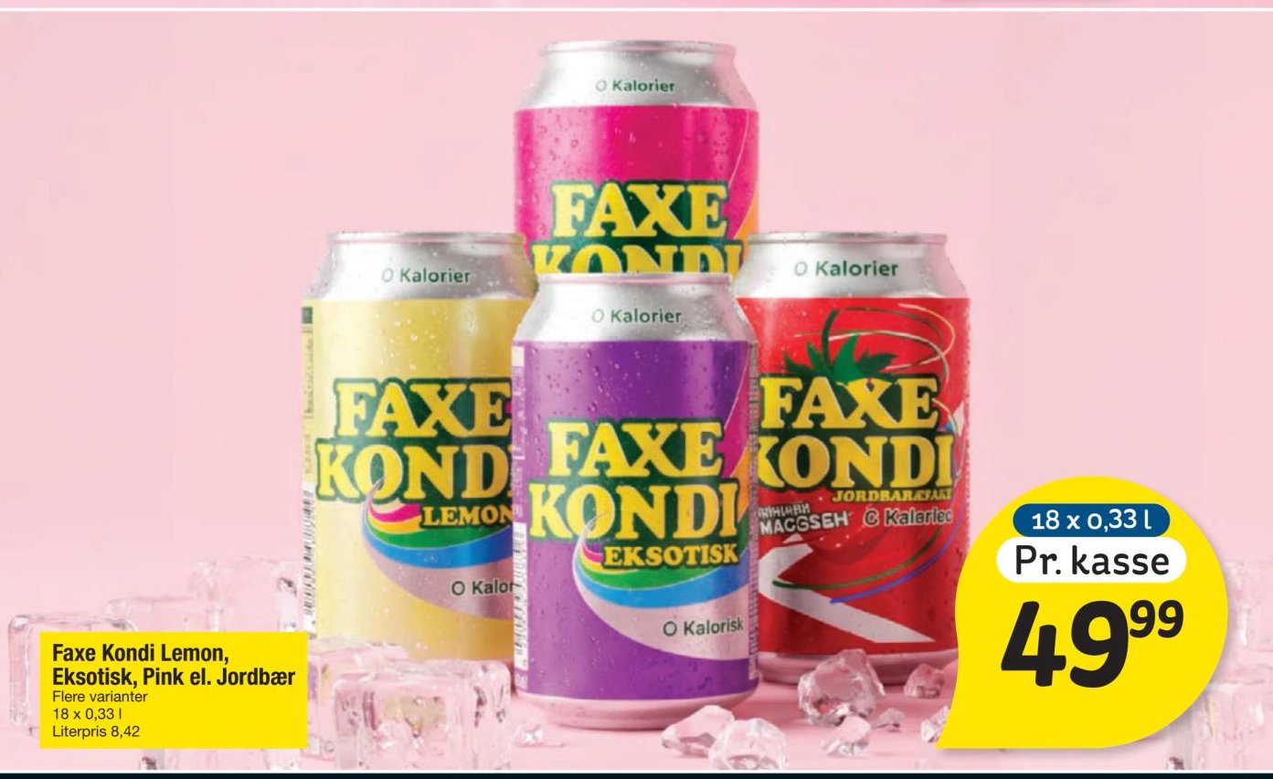 Faxe Kondi Lemon, Eksotisk, Pink el. Jordbær – fakta Tyskland