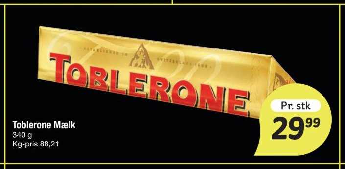 Toblerone Mælk – fakta Tyskland