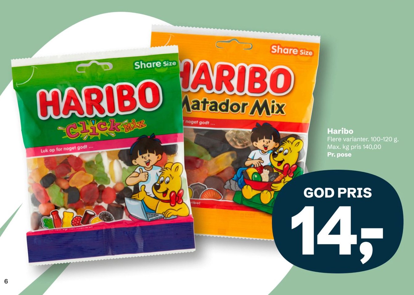 Haribo Flere varianter. 100-120 g. – LET-KØB