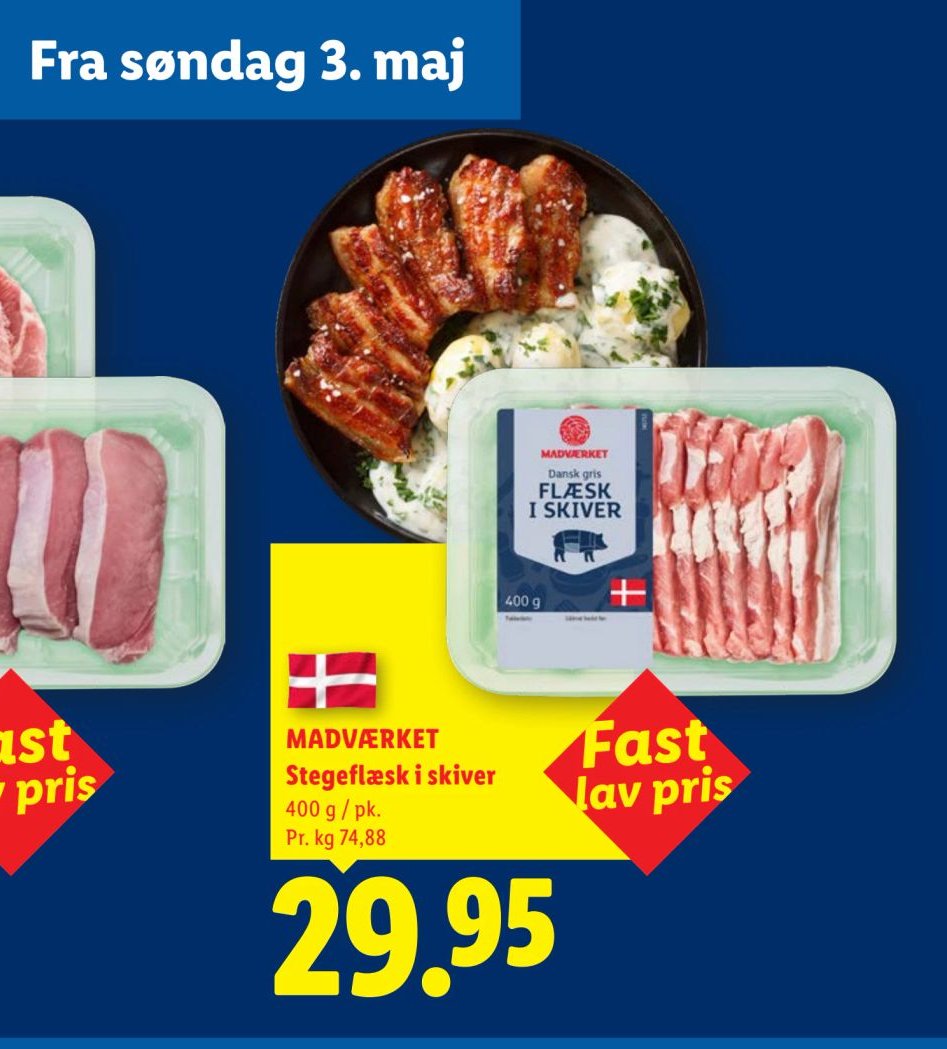 MADVÆRKET Stegeflæsk i skiver – Lidl