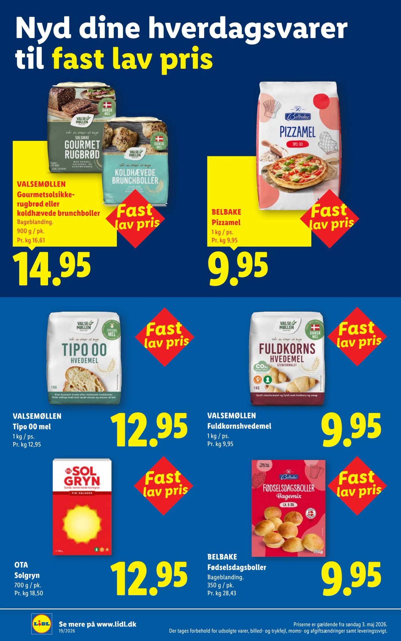 VALSEMØLLEN Gourmetsolsikkerugbrød eller koldhævede brunchboller – Lidl